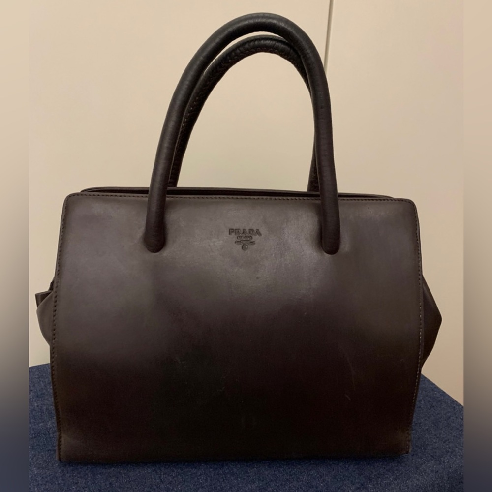 Prada Dark Brown Leather Handbag